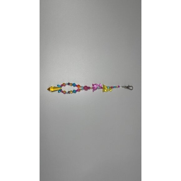 Beaded Purse Charm Suncatcher Dinosaur Yellow Crystal Prism Handbag Ornament - Picture 7 of 10